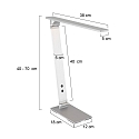 Steinhauer Lampe de table SERENADE rotatif, CCT Switch, inclinable, avec variateur tactile IP20, acier bross� gradable
