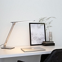 Steinhauer Lampe de table SERENADE rotatif, CCT Switch, inclinable, avec variateur tactile IP20, acier bross� gradable