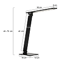 Steinhauer Lampe de table SERENADE rotatif, CCT Switch, inclinable, avec variateur tactile IP20, noir mat gradable
