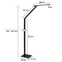 Steinhauer Lampadaire SERENADE CCT Switch, r�glable, avec variateur tactile IP20, noir mat gradable