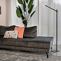 Mexlite Lampadaire STEKK inclinable, avec variateur tactile IP20, noir mat gradable