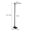 Mexlite Lampadaire STEKK inclinable, avec variateur tactile IP20, noir mat gradable