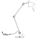 anne light & home Lampe de table KASKET avec interrupteur, avec bras articul�, avec prise de courant E27 IP20, noir mat 