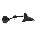 Luminaire mural KASKET avec interrupteur, avec bras articul�, avec prise de courant E27 IP20, noir mat 
