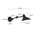 anne light & home Luminaire mural KASKET avec interrupteur, avec bras articul�, avec prise de courant E27 IP20, noir mat 