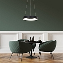 Steinhauer Luminaire � suspension RINGLEDE - � 48CM grand, rond, direct / indirect IP20, noir mat gradable