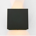 Steinhauer Steinhauer Outdoor wall luminaire, LED, 2 flames, with sensor, 2x3W, 2700K, IP54, black