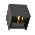 Steinhauer Steinhauer Outdoor wall luminaire, LED, 2 flames, with sensor, 2x3W, 2700K, IP54, black