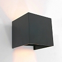 Steinhauer Steinhauer Outdoor wall luminaire, LED, 2 flames, with sensor, 2x3W, 2700K, IP54, black