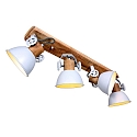 Luminaire de plafond GEARWOOD 4 flammes, réglable E27 IP20, blanche gradable