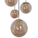 Steinhauer Luminaire � suspension BOLLIQUE 5 flammes E27 IP20, ambre, laiton, noir  gradable