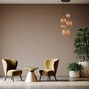Steinhauer Luminaire � suspension BOLLIQUE 5 flammes E27 IP20, ambre, laiton, noir  gradable