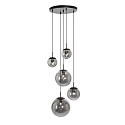 Luminaire � suspension BOLLIQUE 5 flammes, rond E27 IP20, noir mat gradable