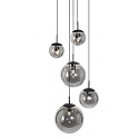 Steinhauer Luminaire � suspension BOLLIQUE 5 flammes, rond E27 IP20, noir mat gradable