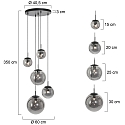 Steinhauer Luminaire � suspension BOLLIQUE 5 flammes, rond E27 IP20, noir mat gradable