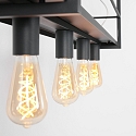 Mexlite Luminaire à suspension BUCKLEY 4 flammes, avec tablette E27 IP20, noir mat gradable