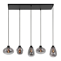 Luminaire à suspension REFLEXION 5 flammes, angulaire, langue, réglable E27 IP20, noir mat gradable