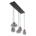 Steinhauer Luminaire à suspension REFLEXION 5 flammes, angulaire, langue, réglable E27 IP20, noir mat gradable