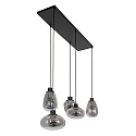 Steinhauer Luminaire à suspension REFLEXION 5 flammes, angulaire, langue, réglable E27 IP20, noir mat gradable