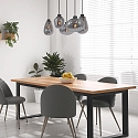 Steinhauer Luminaire à suspension REFLEXION 5 flammes, angulaire, langue, réglable E27 IP20, noir mat gradable