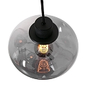 Steinhauer Luminaire à suspension REFLEXION 3 flammes, rond, réglable E27 IP20, noir mat gradable