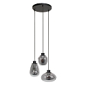 Steinhauer Luminaire à suspension REFLEXION 3 flammes, rond, réglable E27 IP20, noir mat gradable
