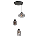 Steinhauer Luminaire à suspension REFLEXION 3 flammes, rond, réglable E27 IP20, noir mat gradable