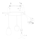 Steinhauer Luminaire à suspension REFLEXION 3 flammes, rond, réglable E27 IP20, noir mat gradable