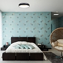Steinhauer Luminaire de plafond RINGLEDE - � 30CM petit, rond, direct / indirect IP20, noir mat gradable