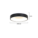 Steinhauer Luminaire de plafond RINGLEDE - � 30CM petit, rond, direct / indirect IP20, noir mat gradable