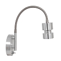 Luminaire mural NATASJA avec interrupteur, avec bras flexible GU10 IP20, acier brossé gradable
