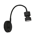 Steinhauer Luminaire mural NATASJA avec interrupteur, avec bras flexible GU10 IP20, noir mat gradable