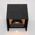 Steinhauer outdoor wall luminaire MURO up / down, cube shape, adjustable IP44, black matt dimmable