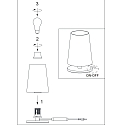 Steinhauer table lamp ANCILLA 1 flame, short, with switching function, conical E27 IP20, steel brushed dimmable