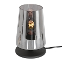Lampe de table ANCILLA à 1 flamme, court, avec fonction de commutation, conique E27 IP20, noir mat gradable