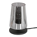 Lampe de table ANCILLA à 1 flamme, court, avec fonction de commutation, conique E27 IP20, noir mat gradable