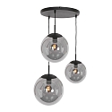 Luminaire � suspension BOLLIQUE 3 flammes, rond E27 IP20, noir mat gradable