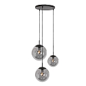Steinhauer Luminaire � suspension BOLLIQUE 3 flammes, rond E27 IP20, noir mat gradable