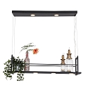Steinhauer Luminaire � suspension T�R 6 flammes, avec tablette IP20, noir mat gradable