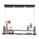 Steinhauer Luminaire � suspension T�R 6 flammes, avec tablette IP20, noir mat gradable
