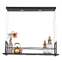 Steinhauer Luminaire � suspension T�R 6 flammes, avec tablette IP20, noir mat gradable