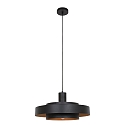 anne light & home Luminaire � suspension FLINTER � 1 flamme, cylindrique, direct / indirect E27 IP20, noir mat gradable