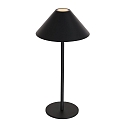 Steinhauer Lampe de table ANCILLA haut bas, avec connexion USB, avec batterie, avec variateur tactile IP54, noir mat gradable