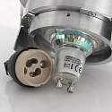 Steinhauer recessed luminaire P�LITE SPOT round, rigid, set back GU10 IP20, steel brushed dimmable