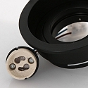 Steinhauer recessed luminaire P�LITE SPOT round, rigid, set back GU10 IP20, black matt dimmable