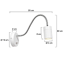 Mexlite Luminaire mural UPROUND à 1 flamme GU10 IP20, blanche 