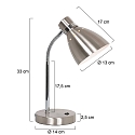 Steinhauer Lampe de table SPRING inclinable E27 IP20, acier 
