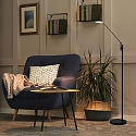 Steinhauer Lampadaire DAPHNE � 1 flamme IP20, noir gradable