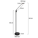 Steinhauer Lampadaire DAPHNE � 1 flamme IP20, noir gradable