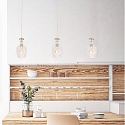 Mexlite pendant luminaire GRAZIOGLASS ?12,5cm E27 IP20, brass